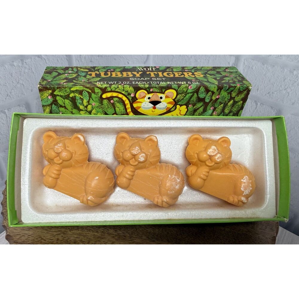 NEW Old Stock - Avon Tubby Tigers Soap Set - Picture 2 of 8